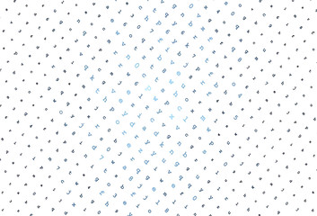 Light BLUE vector backdrop with english symbols.