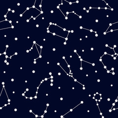 Constellation pattern. Cartoon illustration of constellation vector pattern for web design