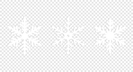 Set of isolated winter snowflake.