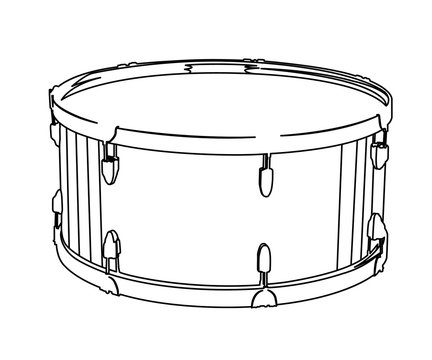 drum contour vector illustration isolated