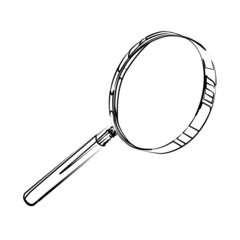 magnifying glass contour vector illustration