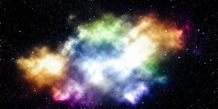 Abstract space background with galaxy © chayanit