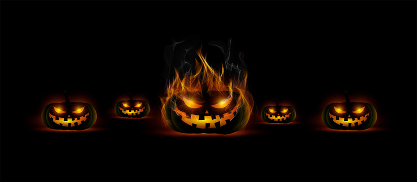 zucca halloween, fuoco, in fiamme, paura, spaventoso,