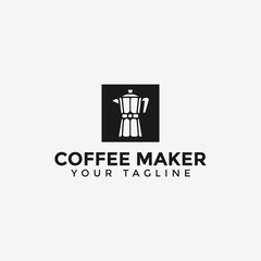 Classic Coffee Maker Moka Pot Logo Design Template