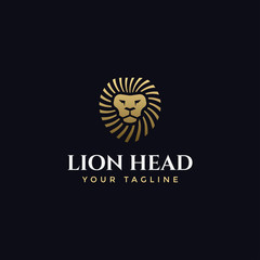 Abstract Elegant Lion Head Logo Design Template