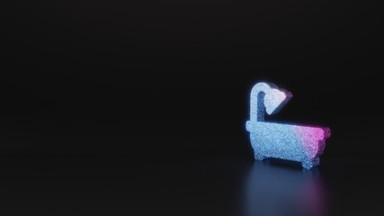 science glitter symbol of bath icon 3D rendering