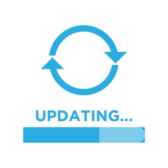 System software update and upgrade concept. Loading process screen. Vector illustration.