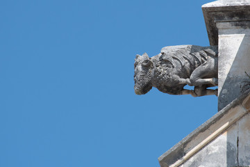 Statue on a building in Portugal