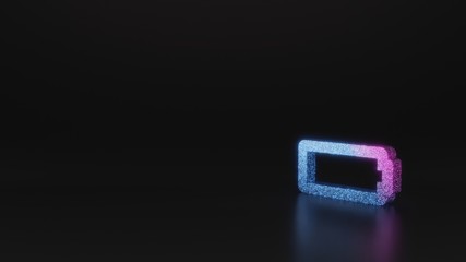 Obraz na płótnie Canvas science glitter horizontal symbol of battery empty icon 3D rendering