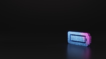 Obraz na płótnie Canvas science glitter horizontal symbol of battery full icon 3D rendering
