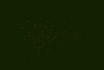 Dark Green, Red vector backdrop with english symbols.