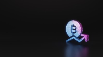 science glitter symbol of bitcoin trend icon 3D rendering