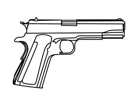pistol contour vector illustration isolated