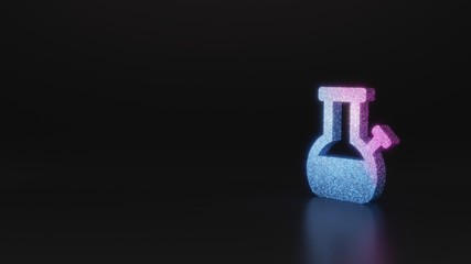 science glitter symbol of bong icon 3D rendering