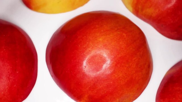 Half Apples Apple footage video on slow motion rotating rolling plate