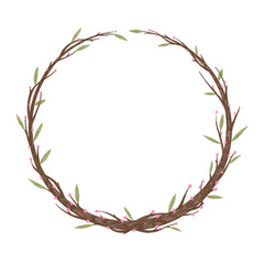 Cute floral wreath. Hand drawn illustration