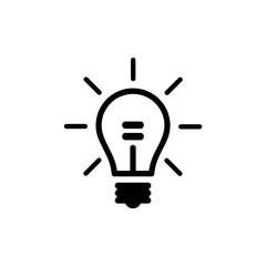 Light Bulb line icon vector, isolated on white background. Idea sign, solution, thinking concept