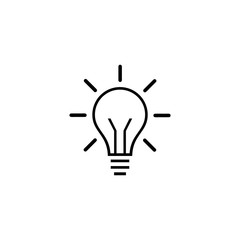 Light Bulb line icon vector, isolated on white background. Idea sign, solution, thinking concept