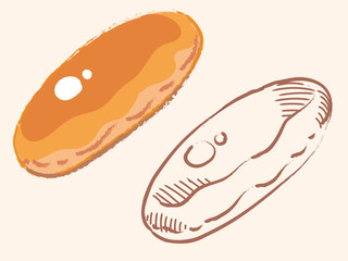 コッペパン。ベクターイラストレーション