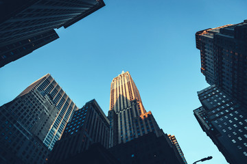 Manhattan skyscrapers in New York City, the USA