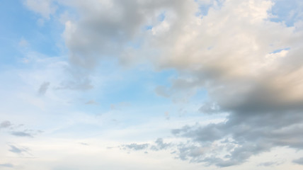 Blue sky and  cumulus clouds in the weather day outdoor nature environment abstract background
