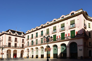 Fototapeta na wymiar Lopez Allue square, Huesca, Aragon, Spain