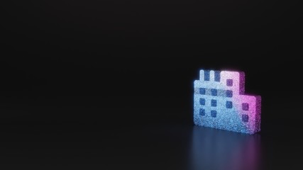 science glitter symbol of city icon 3D rendering