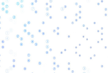 Fototapeta na wymiar Light BLUE vector background with math characters.
