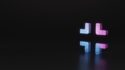 science glitter symbol of compress icon 3D rendering