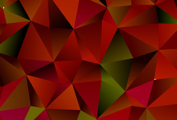 Fototapeta premium Dark Green, Red vector pattern with polygonal style.