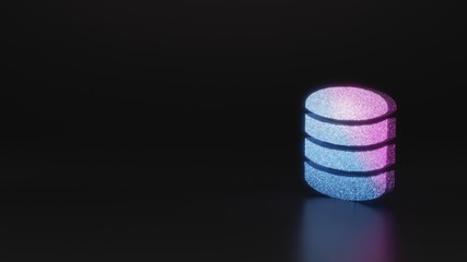 science glitter symbol of database 1 icon 3D rendering