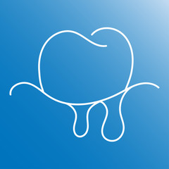 Gum bleeding linear icon. Thin line illustration. Gingivitis. Contour symbol. Vector isolated outline drawing. Editable stroke