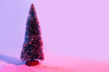 Christmas tree neon colored