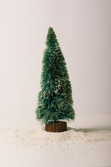 Christmas tree on bright background
