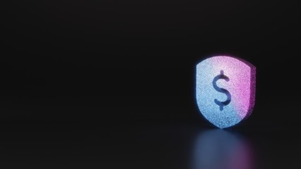 science glitter symbol of dollar  icon 3D rendering
