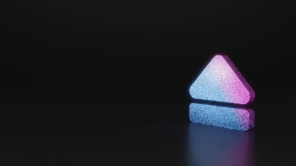science glitter symbol of eject icon 3D rendering