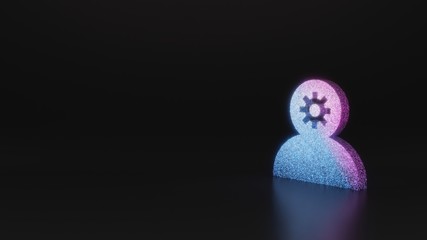 science glitter symbol of employee icon 3D rendering