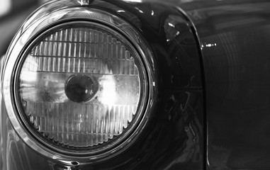 Vintage round car headlight