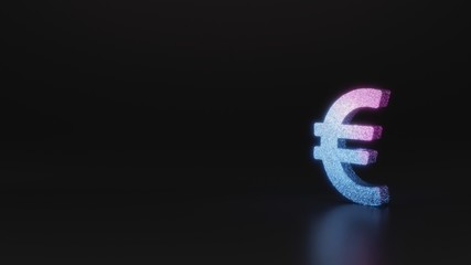 science glitter symbol of euro sign icon 3D rendering
