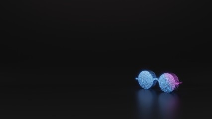 science glitter symbol of eyeglasses icon 3D rendering