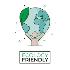 Save the planet icon - Ecology friendly - Editable stroke	