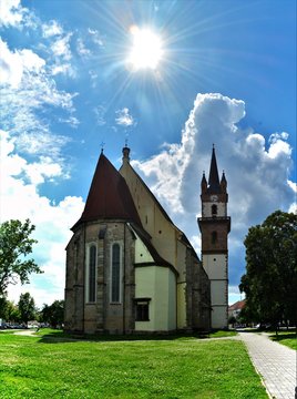 The Evangelical Church in Bistrita - Romania. Jul.15.2018. The church dates back to 1332 and has a height of 75 meters.