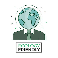 Ecology business icon - Ecology friendly - Editable stroke	