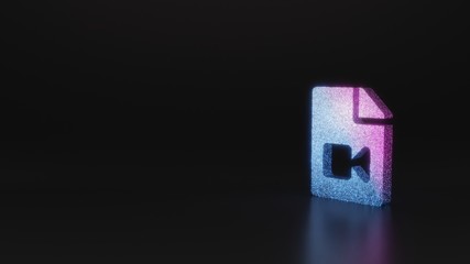 science glitter symbol of file video icon 3D rendering