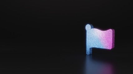 science glitter symbol of flag icon 3D rendering