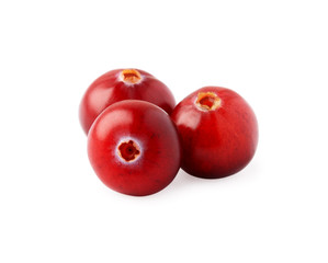 Cranberries isolated on white background