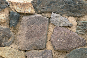 Natural stone abstract background wall made by ancient Inca of Peru in South America. Background with copy space