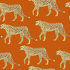 Cheetah Seamless Pattern, Leopards Surface Pattern, Safari Wildlife Vector Repeat Pattern for Home Decor, Textile Design, Fabric Printing, Stationary, Packaging, Wall paper or Background