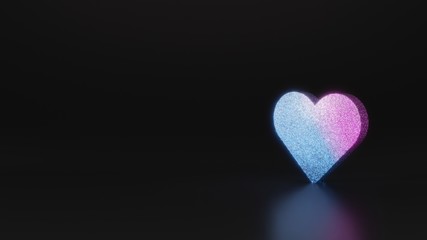 science glitter symbol of heart icon 3D rendering