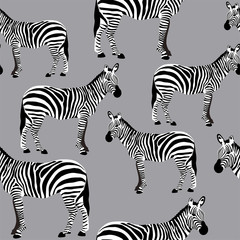 Zebras Seamless Pattern, Safari Animal Zebra Surface Pattern, Zebra Vector Repeat Pattern for Home Decor, Textile Design, Fabric Printing, Stationary, Packaging, Wall paper or Background